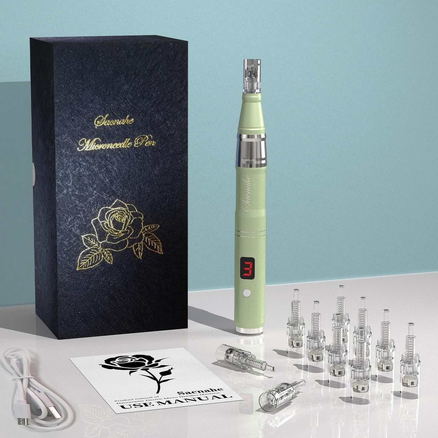Microneedling pen for hair - 5 speed level - Regrow fuller, thicker hair, fix baldspots.